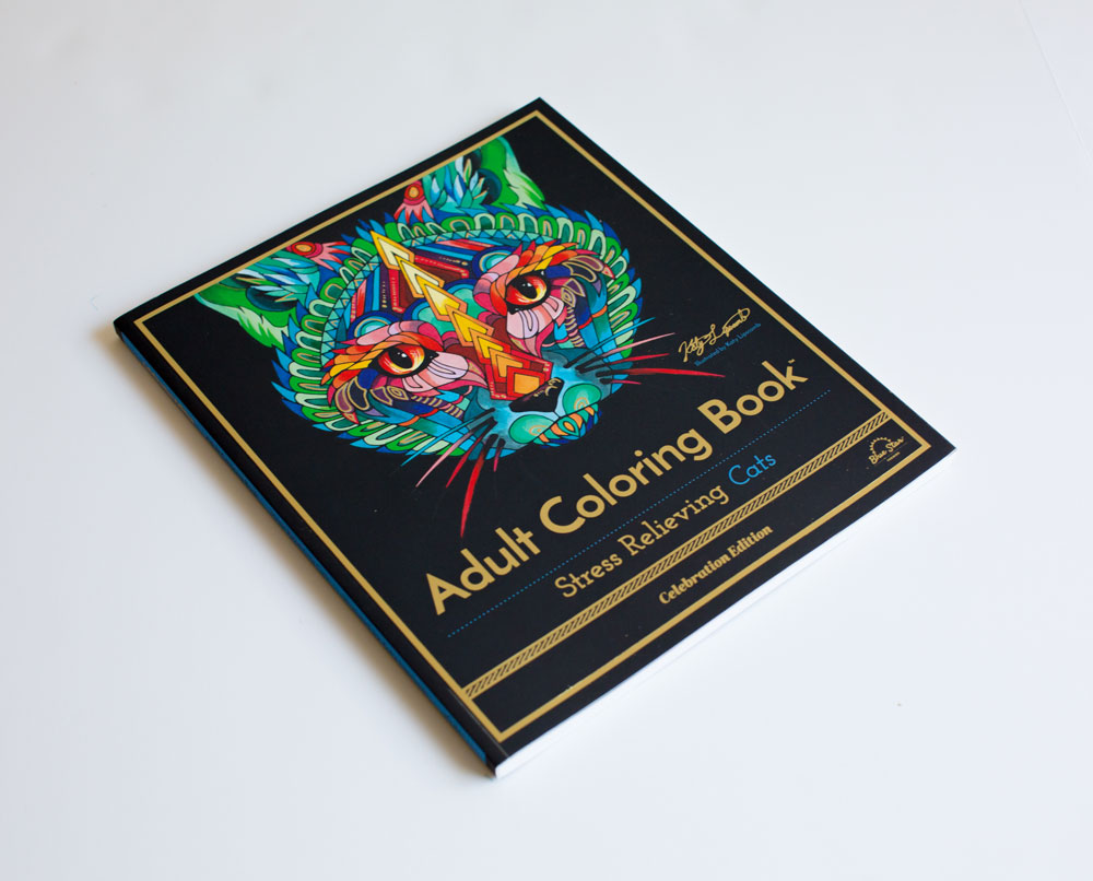 Adult Coloring Book: Stress Relieving Cats, Celebration Edition 