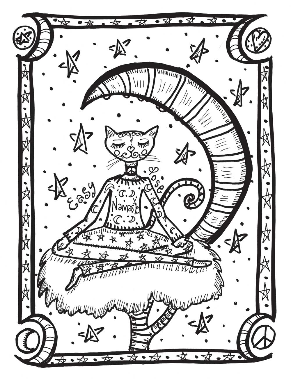 Yoga Cat Coloring Book: Kitty Yoga Mandala And Zentangle Coloring Pages  (Paperback)